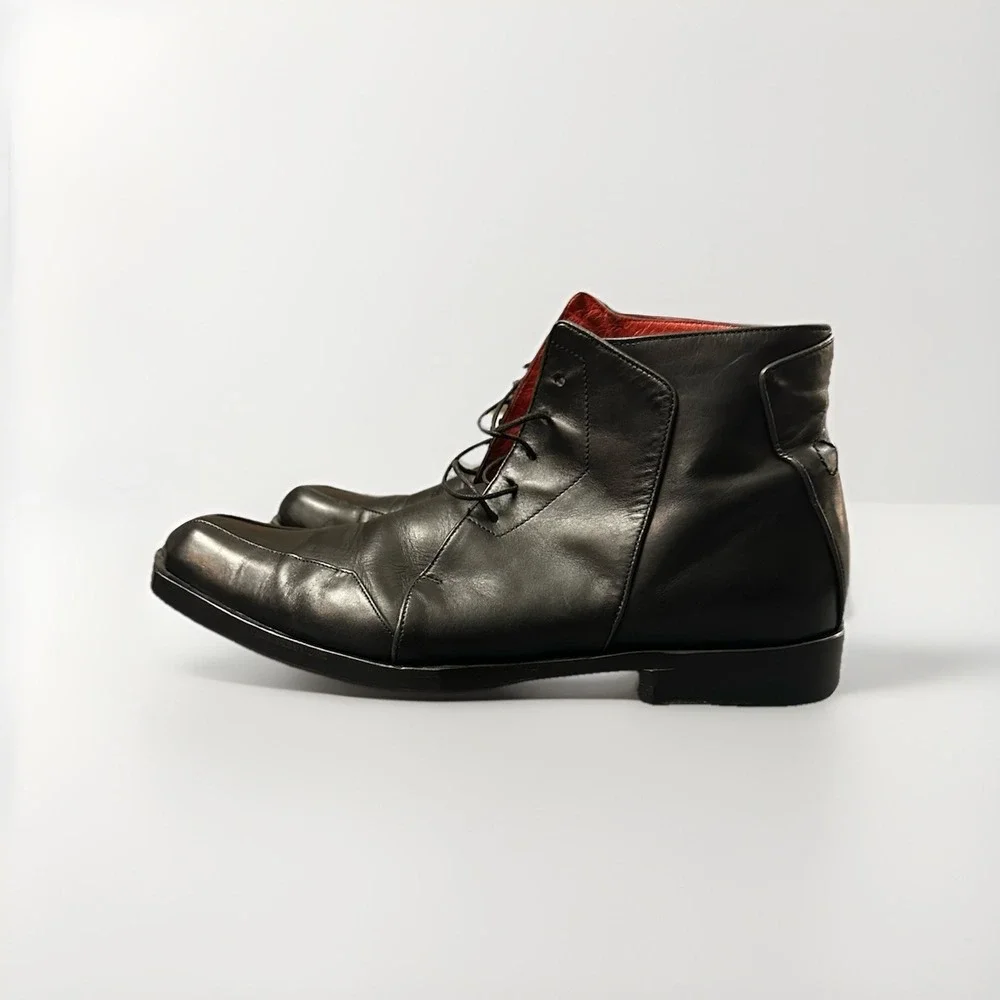Oliver Sweeney Leather Boots Black Men's Size 10 Made In Italy